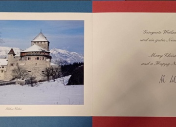 Powiększ obraz: Życzenia świąteczne od Księcia Hansa Adama II z Księstwa Liechtenstein 